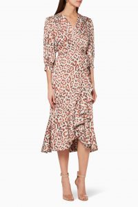 Patbo Leopard Print Midi Wrap Dress